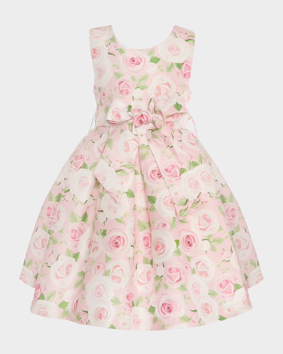 Girl's Sleeveless Belted Floral Dress, Size 3T